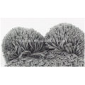 Fashion acrylic knitted pom pom silver lurex beanie hat